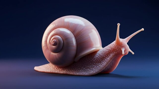 Realistic 3 d rendered snail illustration