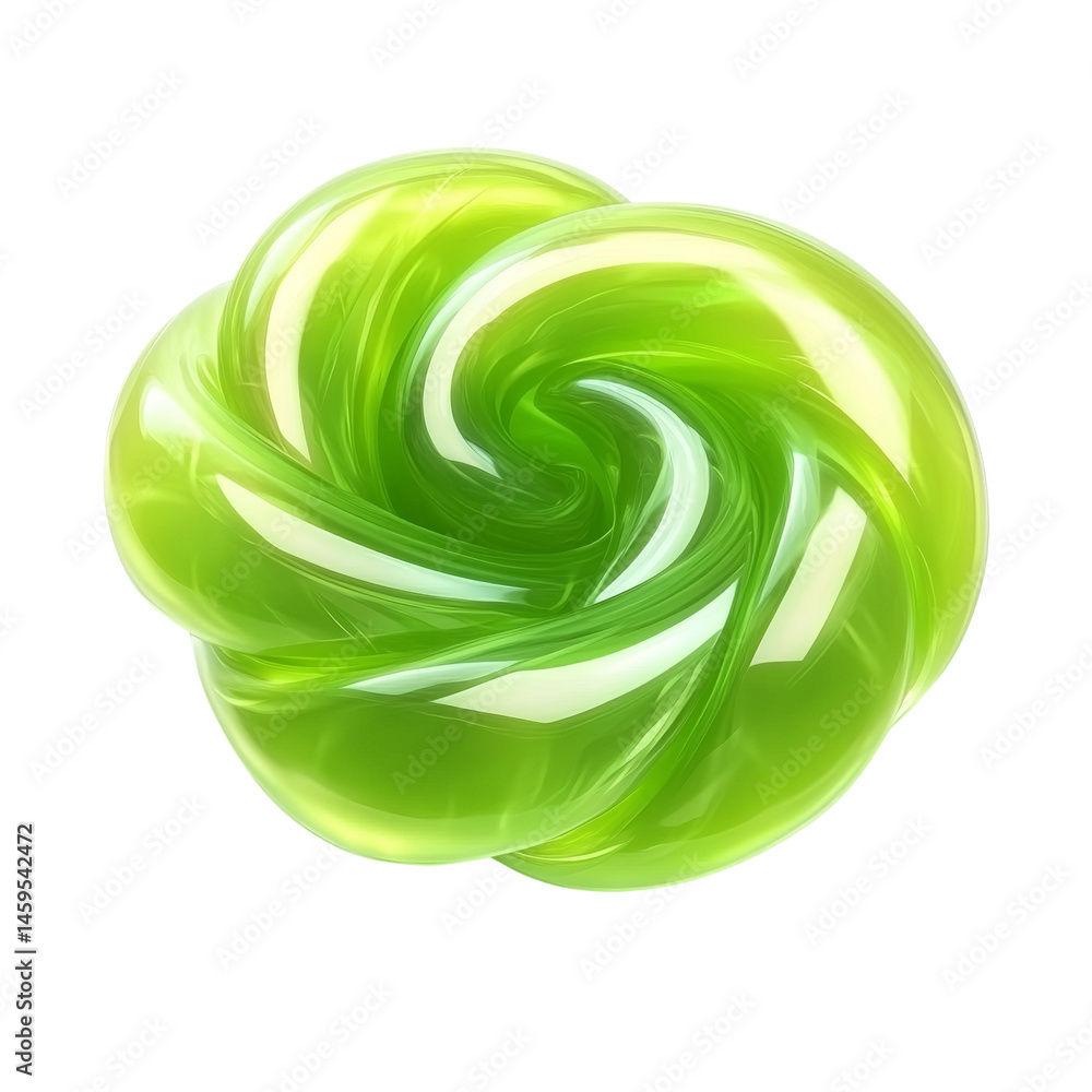 Aufkleber abstract green orb with luminous swirls, swirling pattern with elegant design