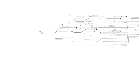 
Abstract grey circuit line technology pattern on white background, futuristic vector illustration of digital circuitry design for tech backgrounds	