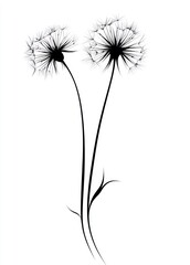 Dandelion silhouette pair