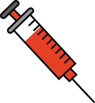 red syringe injection medical equipment clip art preview