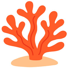 Obraz premium Cute Flat Coral Reef Illustration