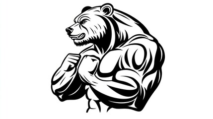 Obraz premium Powerful bear with muscular physique