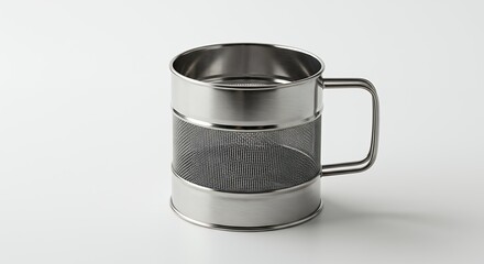 Stainless steel mug with mesh strainer