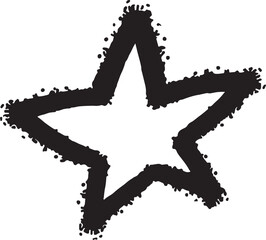 Vector Illustration of a Single Black Star with Grunge Splatter Effect for Edgy and Artistic Design Projects in Various Creative Fields
