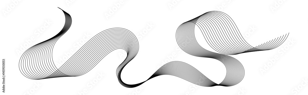 Aufkleber abstract wave design with flowing lines