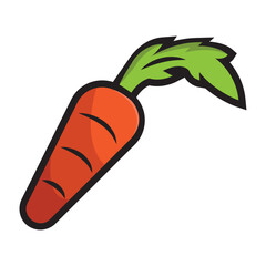 Cartoon Fresh Carrot Icon. Vector