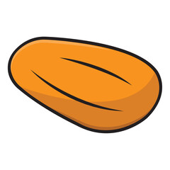 Bright orange papaya fruit. Vector