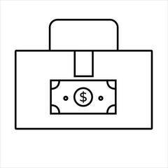 Icon briefcase with banknote on white background vector
Vector business icon
