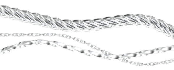 chain isolated on silver