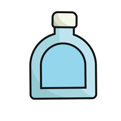 Blue glass bottle icon. Vector