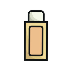 Yellow bottle with cap. Vector