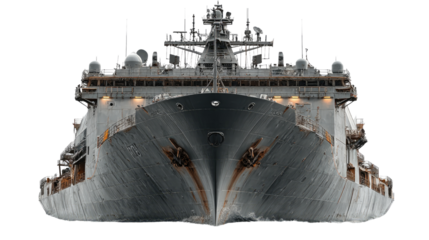 Naval Vessel: A formidable naval ship, showcasing its robust design and intricate details, signifying strength and maritime power.