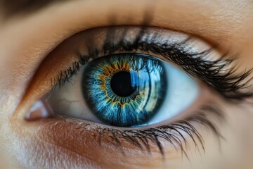 Fototapeta premium Close up view of human eye with unique colors