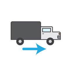 Moving truck with right arrow. Vector