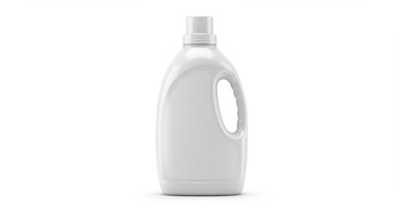 White plastic bottle mockup for laundry detergent or liquid washing soap, isolated on white background offering a clean and modern design for marketing materials