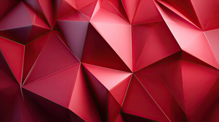 Abstract red polygonal geometric background with sharp triangular shapes