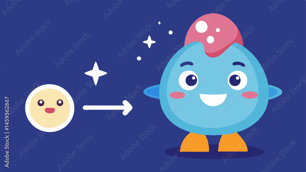 Poster glow up a whimsical transformation of a cartoon character showing their appearance changing from dul