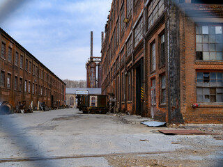 Abandoned early 20th century old brick steel factory in Bethlehem Pennsylvania