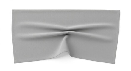 Naklejka premium Wrinkled light grey fabric with soft folds and subtle texture for design mockups and backgrounds, conveying a sense of gentle elegance and modern simplicity in textiles