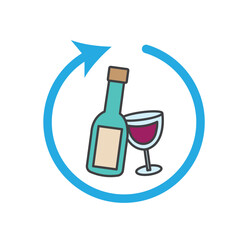 Wine return symbol. Vector