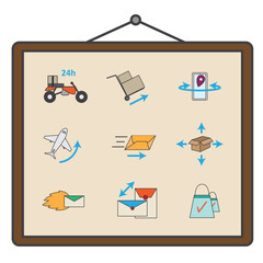 Express delivery icons set. Vector