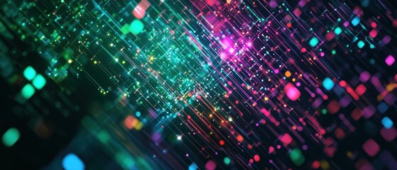 Obraz premium Abstract colorful lines and particles background