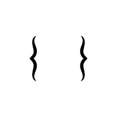 Curly text brackets. Corner parentheses and Bracket punctuation. Vector illustration 