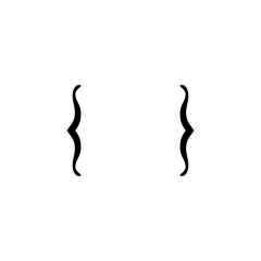 Curly text brackets. Corner parentheses and Bracket punctuation. Vector illustration 