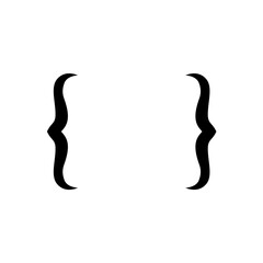 Curly text brackets. Corner parentheses and Bracket punctuation. Vector illustration 