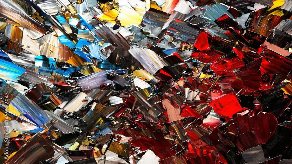 Aufkleber colorful shards of broken glass scattered on surface creating a vibrant abstract background texture