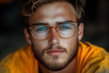 Obraz premium Close-up portrait of a young man