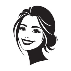 Positive Happy Face silhouette, beaming with joy – Happy Face illustration – Minimalist Happy Face vector – Happy Silhouette

