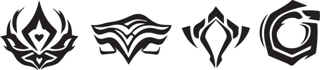 A set of vector elements, modern flat design with intricate black lines and futuristic aesthetics of sharp angles and smooth curves, simple two-dimensional shapes, soft dreamy atmosphere and high tech