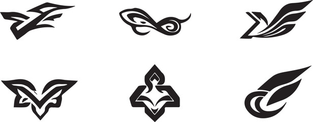 A set of vector elements, modern flat design with intricate black lines and futuristic aesthetics of sharp angles and smooth curves, simple two-dimensional shapes, soft dreamy atmosphere and high tech