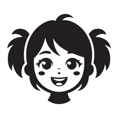 Energetic Happy Face silhouette, vibrant and full of life – Happy Face illustration – Minimalist Happy Face vector – Happy Silhouette

