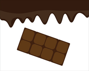 liquid chocolate on a white background