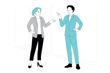 A professional level of business interaction occurs between two advisors in their engagement