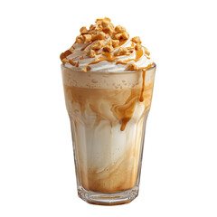Peanut butter milkshake isolated on transparent background
