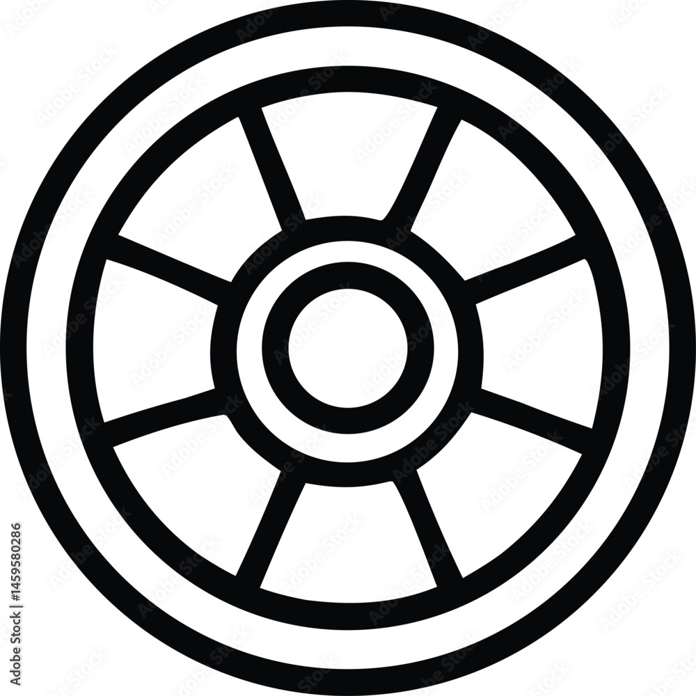Poster Abstract Circular Design Element with Eight Spokes