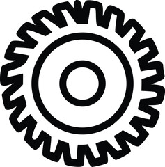 Circular Saw Blade Icon Black and White Illustration