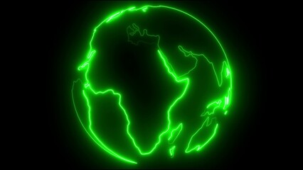 Futuristic glowing green Earth with digital gauge, illustrating global connectivity, technological advancement, and data visualization