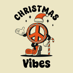 Vector illustration of a cartoon Merry cristmas