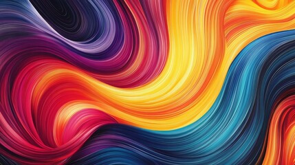 Fototapeta premium Colorful Abstract Design with Curved Lines and Vibrant Gradient