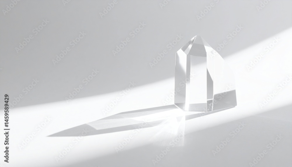 Poster illuminated crystal structure minimalist studio digital art soft light environment abstract perspect
