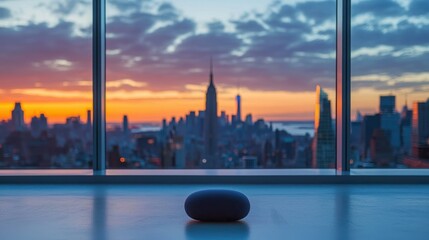 Urban sunrise yoga view