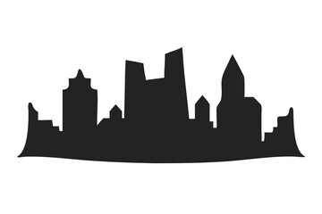 Fototapeta premium City Skyline Silhouette Illustration for Urban Art, Metropolitan Landscape Graphics, Architectural Design Sketch