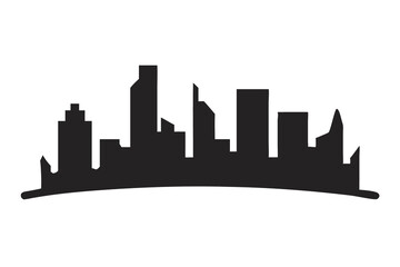 City Skyline Silhouette Illustration for Urban Art, Metropolitan Landscape Graphics, Architectural Design Sketch