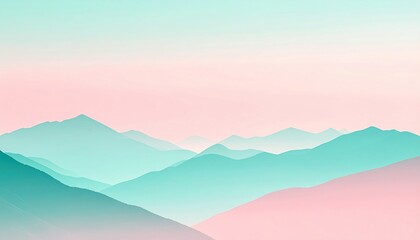 Serene mountain landscape nature scene minimalist aesthetic soft pastel colors tranquil environment panoramic view