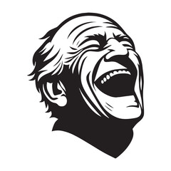 Bright and joyful Laughing Face silhouette – Laughing Face illustration – Minimalist Laughing Face vector – Laughing Silhouette

